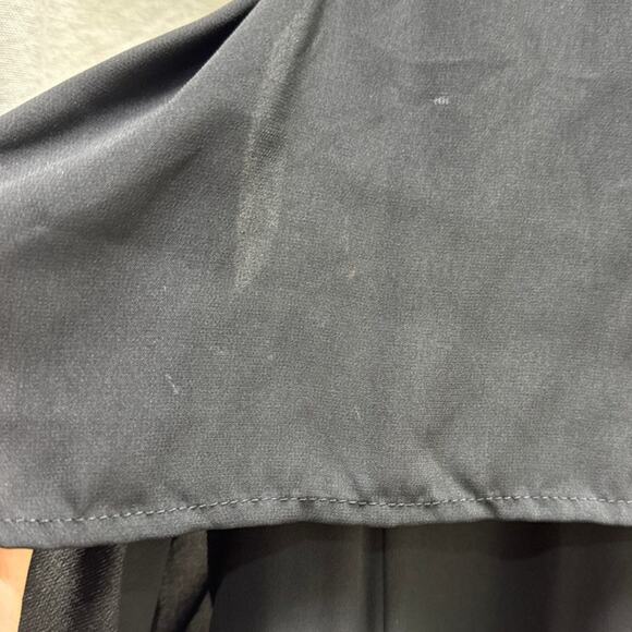 Women's Miami Black Dress Off The Shoulder Sleeves Lace Detail & Chiffon Large - Picture 4 of 11